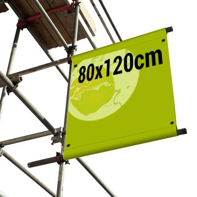 Baugerüstbanner als Fahnenausleger 120